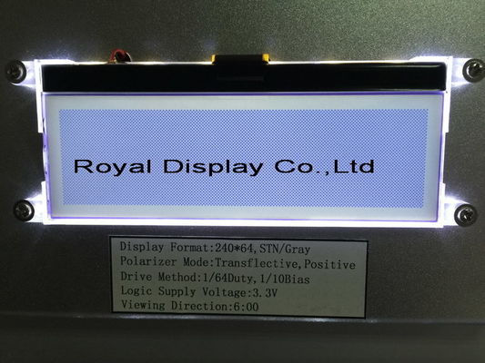 Rozmiar niestandardowy 240X64 STN Równoległy FFC UC1611s Kontroler Graficzny moduł LCD Szeregowy tryb pracy Monochromatyczny