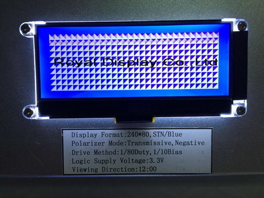 240X80 Cog IC St7529 Transfleksyjny wyświetlacz LCD FStn FPC równoległy
