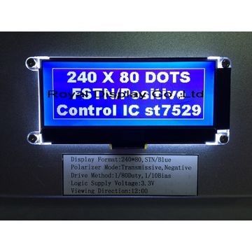 FSTN Positive 240x80 Dots Matrix Lcd Module Bursztynowe podświetlenie LED