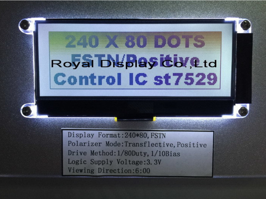 240X80 punktów Graficzny wyświetlacz LCD Cog Stn FSTN z podświetleniem LCD