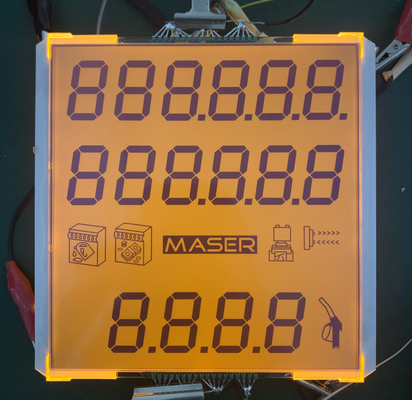 Dostosowany 20-cyfrowy niestandardowy panel LCD Monochromatyczny dystrybutor paliwa Wyświetlacz LCD 7-segmentowy