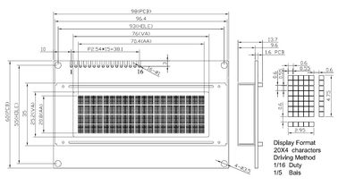 Moduł szeregowego wyświetlacza LCD, wyświetlacz LCD 20x4 o wysokiej niezawodności