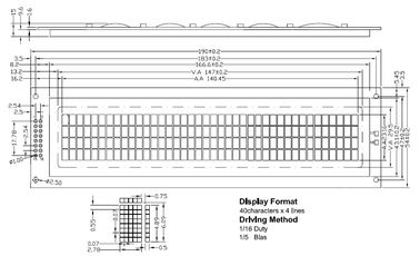 RYB4004 Wyświetlacz znaków LCD, wyświetlacz znaków Oled Żółte / zielone / białe podświetlenie LED