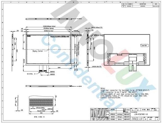 10.2 cala INNOLUX LCD Module AT102TN03 V.8 800*3RGB*480 wyświetlacz