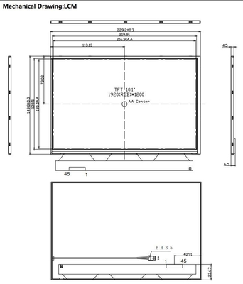 10.1 cali TFT LCD Module 1920*1200 RGB Wysoki współczynnik kontrastu 1000nits Display