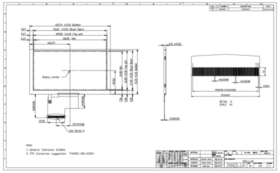 EJ050NA-01G Innolux 5-calowy moduł TFT LCD wyświetlacz 800*RGB*480 opcjonalny RTP