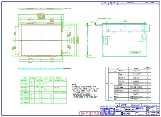 12.1 cali TFT LCD Panel Boe 800*600 RGB 800: 1 BA121S01-100 Ekstremalne warunki pogodowe