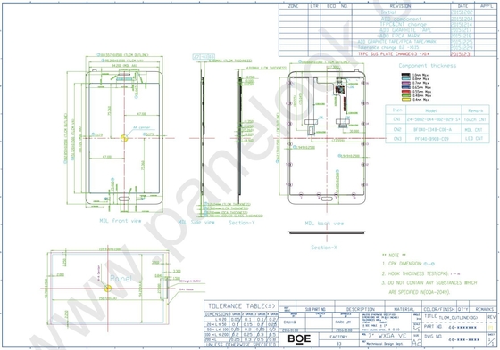 7'' TFT LCD Module 1280*800 RGB BOE TV070WXM-TS0 MIPI 39 pinów FPC szeroka temperatura