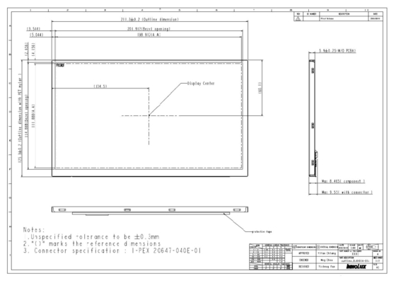 9' TFT LCD Module INNOLUX 1280*RGB*720 DJ090IA-01A oryginalny wyświetlacz samochodowy szeroka temperatura