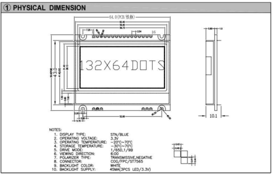 160*32 Graficzny moduł LCD STN Pozytywny 6H szeroka temperatura pracy z wyświetleniem przemysłowym o tylnym oświetleniu