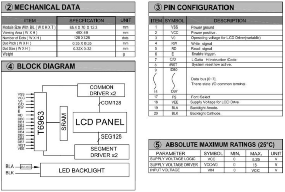 128*128 Graficzny moduł LCD FSTN z podświetleniem PCB T6963 szeroki ekran przemysłowy