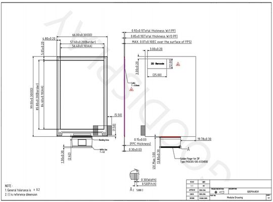 4.0' 400*600 pełnobarwny odblaskowy standardowy wyświetlacz papierowy