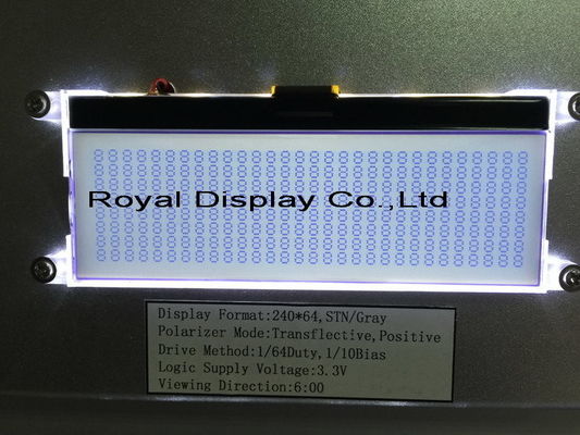 ODM OEM Stn FSTN Typ 240X64 Cog Stn Monochromatyczny wyświetlacz modułu graficznego LCD 24064