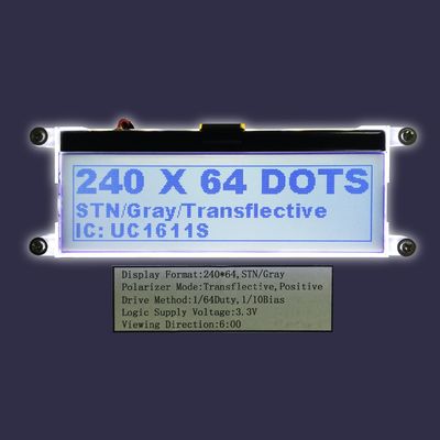 Fabryka sprzedaż hurtowa 240*64 graficzny LCD ST7565R równoległy YG Stn szary pozytywny wyświetlacz LCD polaryzator odblaskowy COB FPC