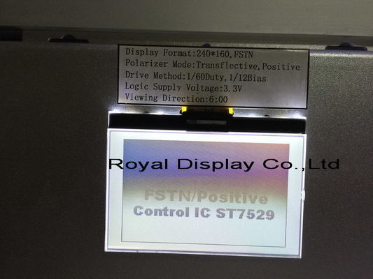 Stn Grey 240X160 Dots Graficzny wyświetlacz LCD FFC Równoległy moduł wyświetlacza Lcd