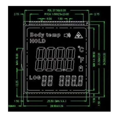 Moduł FPC FSTN Tn Positive COG LCD 3V RYD2119TM-01 do termometru na podczerwień