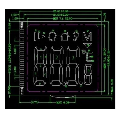 Moduł FPC FSTN Tn Positive COG LCD 3V RYD2119TM-01 do termometru na podczerwień
