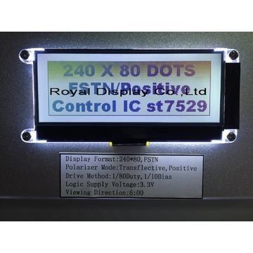 FSTN Positive 240x80 Dots Matrix Lcd Module Bursztynowe podświetlenie LED