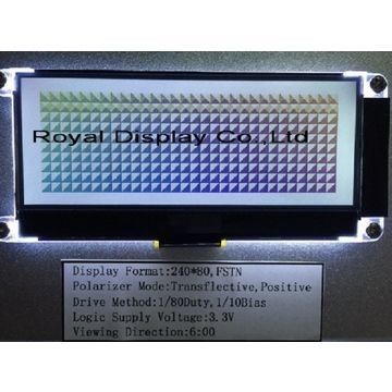 FSTN Positive 240x80 Dots Matrix Lcd Module Bursztynowe podświetlenie LED