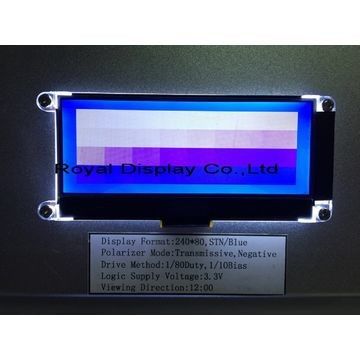 FSTN Positive 240x80 Dots Matrix Lcd Module Bursztynowe podświetlenie LED