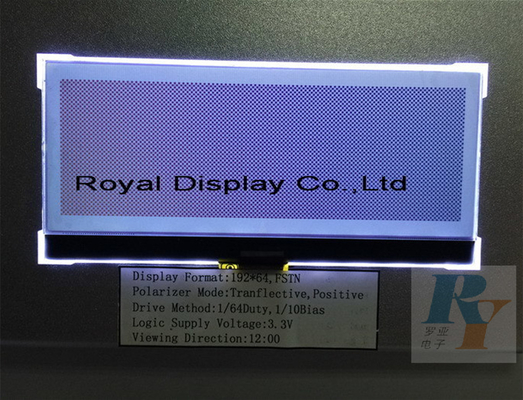 192X64dots FSTN Graficzny pozytywny wyświetlacz LCD Monochromatyczny moduł LCD Cog