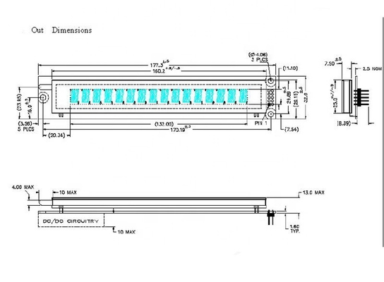 16-cyfrowy wyświetlacz graficzny VFD 16L101ss5 FSTN Transmissive 1 linia dla Samsunga