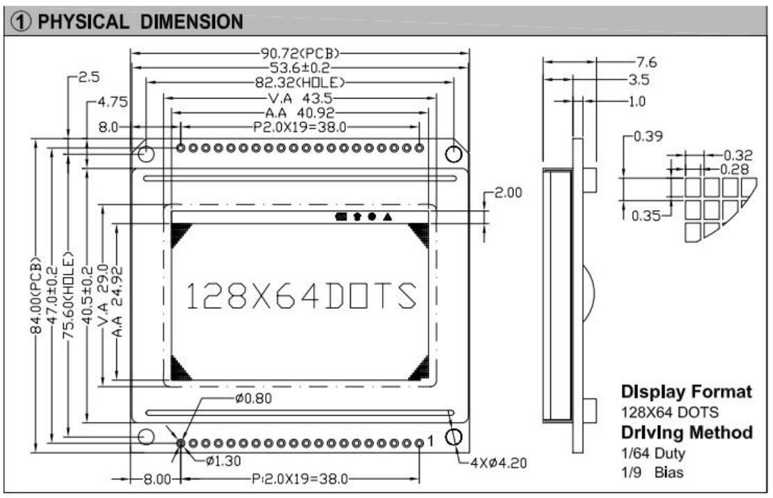 128*64 Moduł graficzny LCD FSTN 6H AT0108 AT0107 Z wyświetleniem przemysłowym o podświetleniu PCB LED