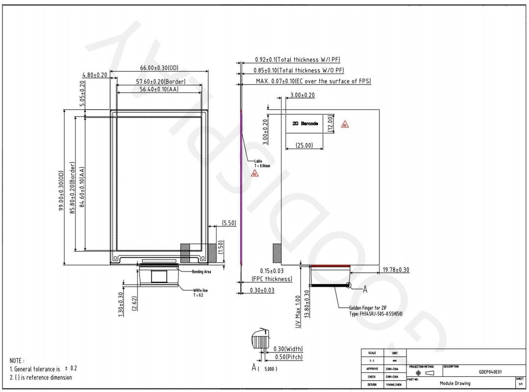 4.0' 400*600 pełnobarwny odblaskowy standardowy wyświetlacz papierowy