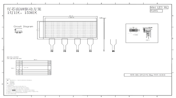 12.3-calowy moduł LCD/LED AM Lokalne przyciemnianie dostosowane 64*24 Budowa tamy