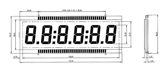 DE156-TU TN Moduł LCD -40 do +90 stopni wymiana duży rozmiar monochromatyczny transflekcyjny