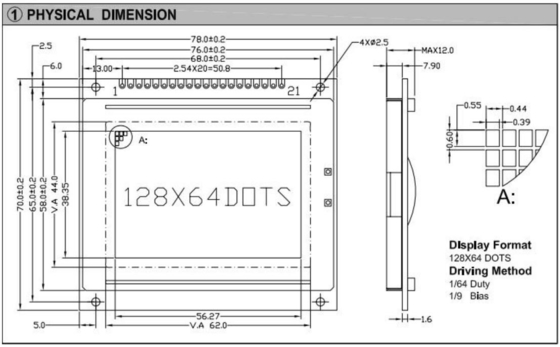 128*64 Moduł graficzny LCD STN T6963C Z podświetleniem przemysłowym Wyświetlacz monochromatyczny Dostosowywalny