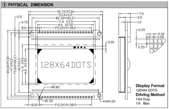 128*64 Moduł graficzny LCD FSTN 6H AT0108 AT0107 Z wyświetleniem przemysłowym o podświetleniu PCB LED