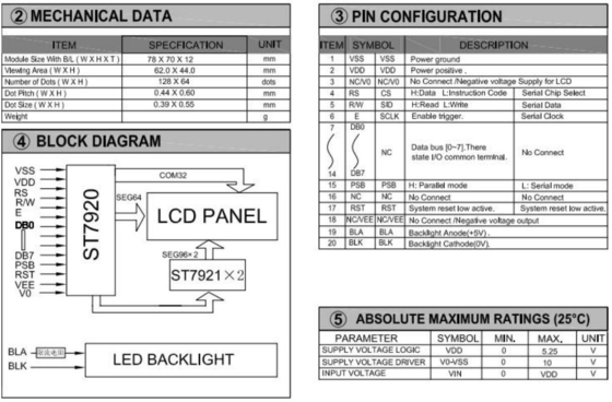 128*64 Moduł graficzny LCD z PCB St7920/St7921 FSTN Monochromatyczny wyświetlacz przemysłowy