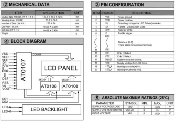 Duży rozmiar 128 * 64 Graficzny moduł LCD 20 pin Monochrom z PCB Back Light Industrial Display Dostosować
