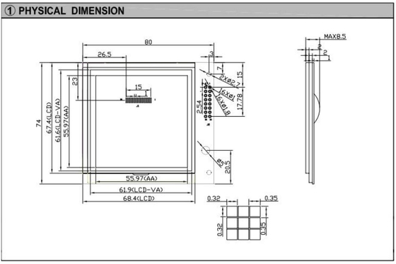 Moduł LCD FSTN 160*160 z podświetlanym ekranem przemysłowym o szerokiej temperaturze