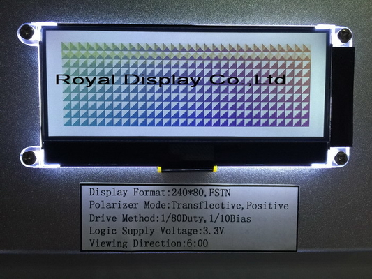 240*80 Moduł graficzny LCD FSTN 6H Super szeroki temperatury wyświetlacz przemysłowy Niski MOQ