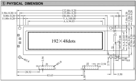 192*48 Moduł graficzny LCD z podświetleniem AT0107 6H 12H Wysoka temperatura wyświetlacz przemysłowy