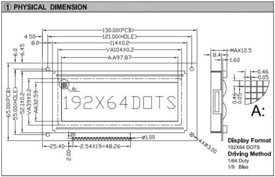 192*64 Moduł graficzny STN LCD ST7920 Z podświetleniem PCB Moduł LCD Wyświetlacz przemysłowy
