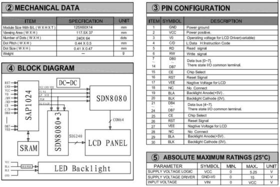 240*64 Graficzny moduł LCD FSTN z dużym wyświetlaczem przemysłowym PCB