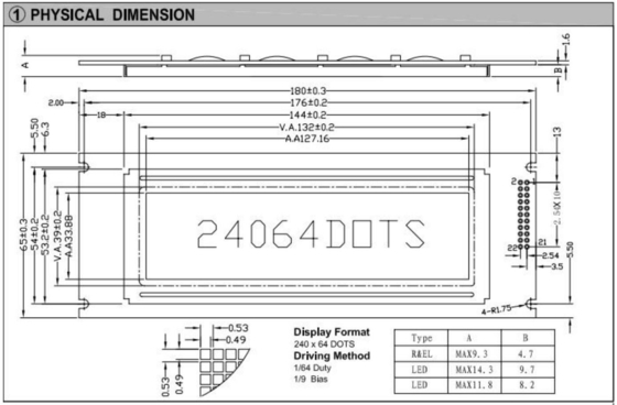 240*64 Moduł graficzny STN LCD T6963C 20 PIN Wysokotemperaturowy wyświetlacz przemysłowy