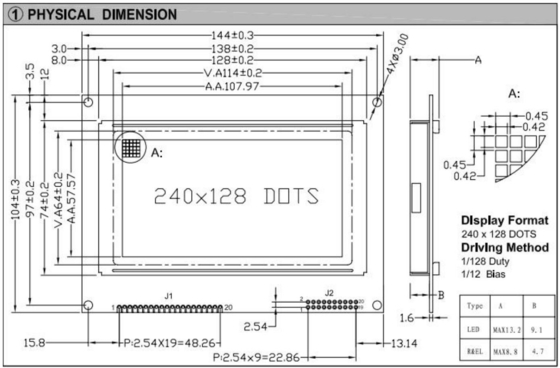 240*128 Moduł graficzny FSTN LCD z PCB T6963C Wysokotemperaturowy wyświetlacz przemysłowy