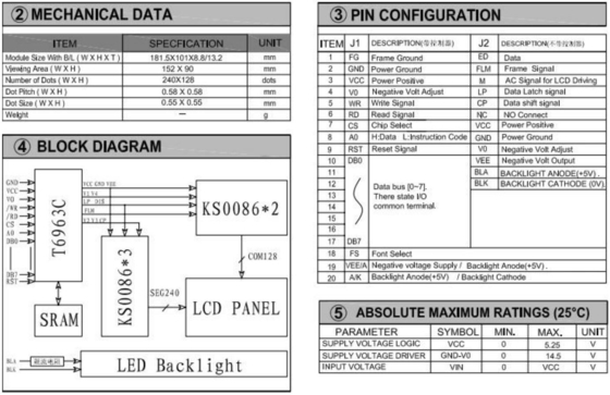 240*180 Graficzny moduł LCD FSTN z oświetleniem wstecznym, wysokiej temperatury wyświetlacz przemysłowy