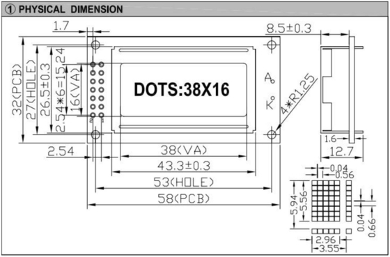 38*16 znaku FSTN Moduł LCD St7066 z oświetleniem tylnym PCB szerokokaloryczny wyświetlacz przemysłowy