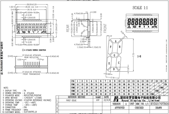 dostosować TN monochromatyczny 6H odblaskowy pozytywny wyświetlacz przemysłowy niskokosztowy moduł LCD