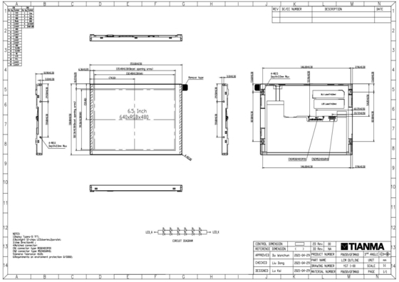 6.5''' VGA 640*RGB*480 interfejs LVDS moduł LCD o wysokim kontraste i szerokiej temperaturze