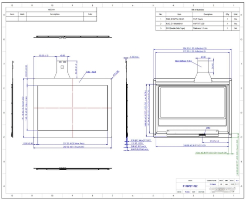 11.6' 16:9 TFT CTP 1920*1080 do notebooków i maszyn przemysłowych Moduł LCD