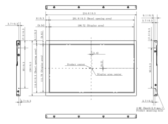 9.0' 1920*1080 TFT LVDS Tianma szerokotemperaturowy moduł LCD o wysokim kontraste