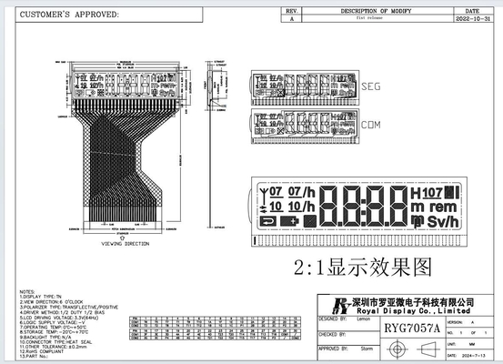 Moduł LCD TN FFC o małej wielkości Monochrom Transflekcyjny pozytywny wyświetlacz