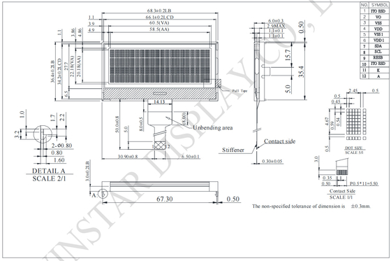 20*4 FSTN Monochromatyczny I2C Moduł LCD szerokotemperaturowy Winstar