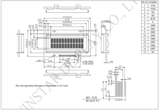 1.6' 12*2 Symbol Monochromatyczny OLED Moduł LCD Winstar Zastąpić